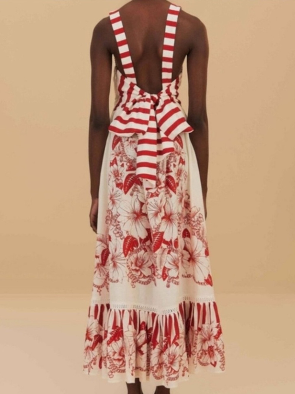Farm Rio Off-White Floral Chains Maxi Dress Size Small - Picture 2 of 13